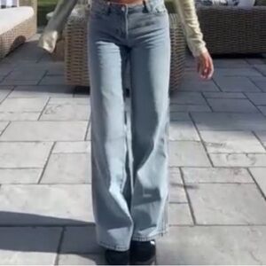 Edikted Light Blue Flare & Wide Leg Jeans